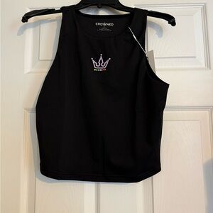 CROWNED POWER TANK TOP - BLACK
